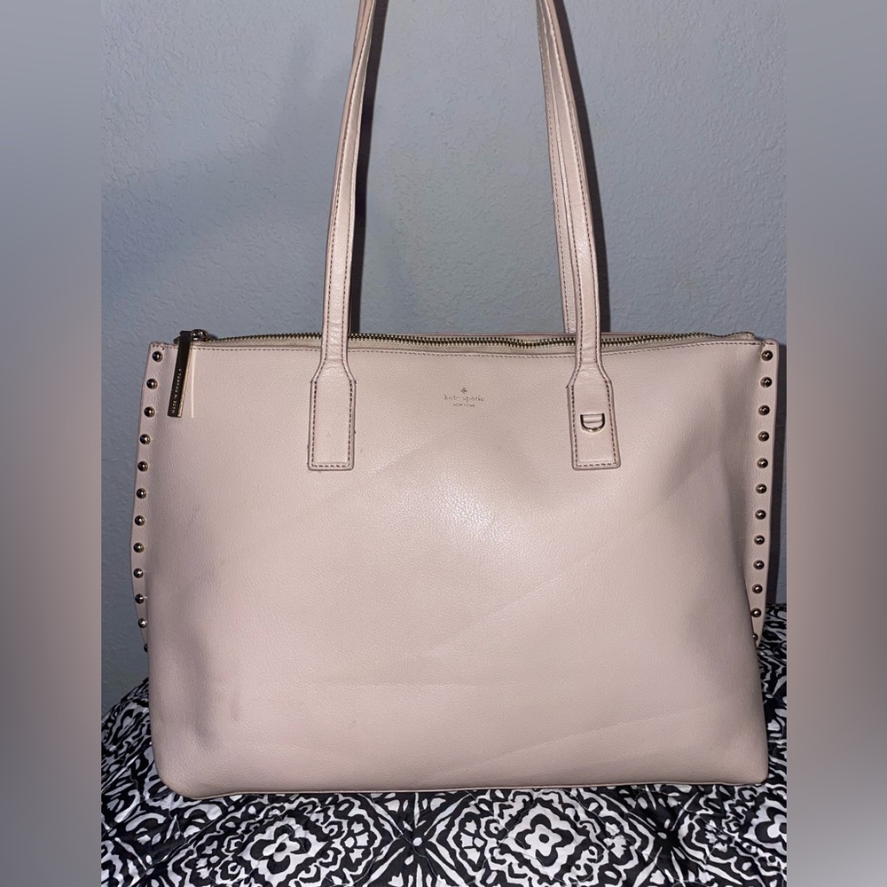 Kate Spade New York Rwanda On Purpose Studded Petal Pink 100%Leather Tote